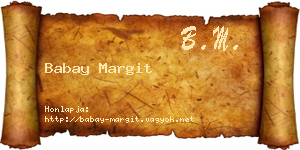 Babay Margit névjegykártya